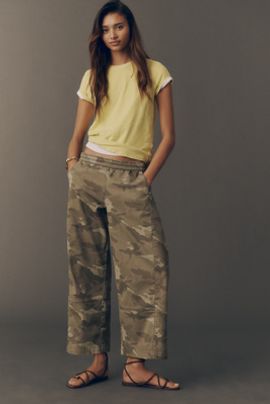 Pilcro Izzie Relaxed Printed Pull On Barrel Pants