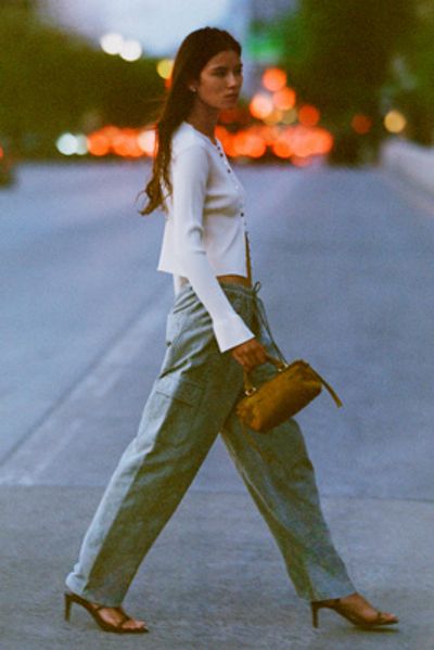 Pilcro Izzie Relaxed Pull On Full Length Barrel Pants