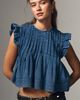 Pilcro Jade Cotton Pintucked Blouse - 2
