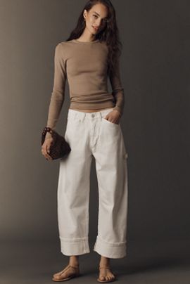 Pilcro Kayden High-Rise Cuffed Carpenter Barrel Jeans