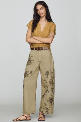 Pilcro Kayden High-Rise Embroidered Carpenter Barrel Jeans Pants