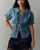 Pilcro Keira Denim Waisted Blouse - 4