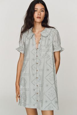 Pilcro Keira Eyelet Mini Dress