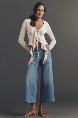 Pilcro Kit Trouser High-Rise Crop Wide-Leg Jeans by Pilcro