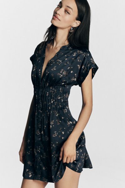 Pilcro Linded Silken Pleated Shirt Dress by Pilcro