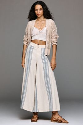 Pilcro Linen Cotton Skirty Sailor Pants