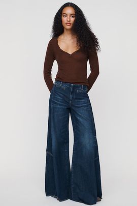 Pilcro Lola Mid-Rise Wide-Leg Palazzo Jeans