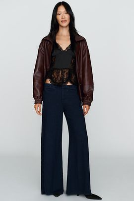 Pilcro Lola Mid Rise Wide Leg Palazzo Pants