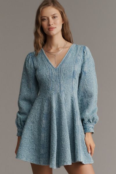 pilcro seamed v-neck denim dress Pilcro Seamed V-Neck Denim Dress by Anthropologie
