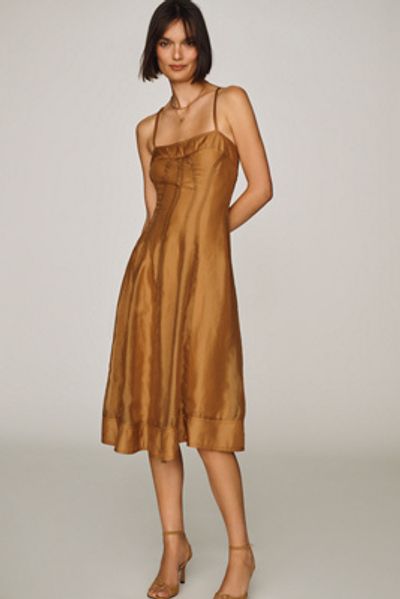 Pilcro Marin Square-Neck Midi Dress