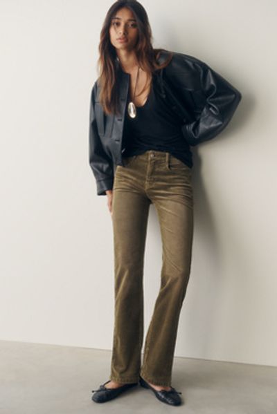 Pilcro Mid-Rise Straight Leg Corduroy Jeans