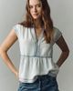 Pilcro Muscle Shirt in Cross-Weave Cotton Top - 1