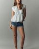 Pilcro Muscle Shirt in Cross-Weave Cotton Top - 3