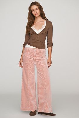 Pilcro Nico Corduroy Mid-Rise Flare Jeans