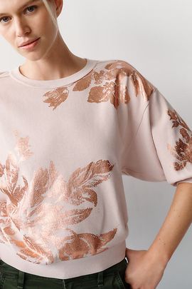 Pilcro Niki 100% Cotton Foil Print Sweatshirt