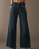 Pilcro Pearl-Embellished Low-Rise Wide-Leg Jeans - 2