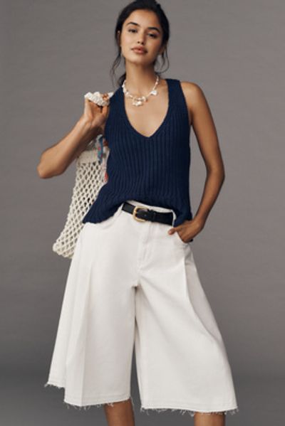 Pilcro Pleated Culotte High-Rise Culotte Jeans