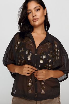 Pilcro Quincy Studded Blouse