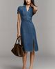 Pilcro Rebekah Denim Slim Midi Dress by Pilcro - 3