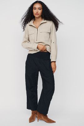 Pilcro Reese 100% Cotton Smocked Pull On Barrel Pants