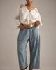 Pilcro Reese Barrel-Leg Pants in Cross-Weave Cotton - 6