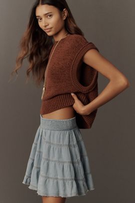 Pilcro Reese Tiered Smocked Mini Skirt by Pilcro