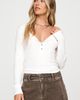 Pilcro Ribbed V-Neck Henley Tee - 1