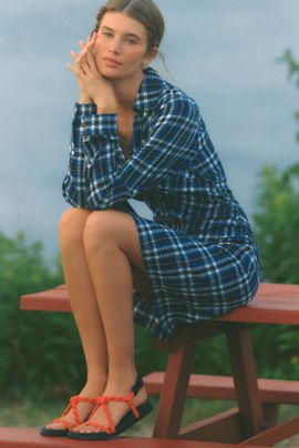Pilcro Ruched Mini Shirtdress