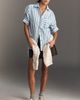 Pilcro Ruched Sleeve Buttondown Shirt - 2