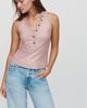 Pilcro Shine Cotton Blend Henley Tank Top - 3