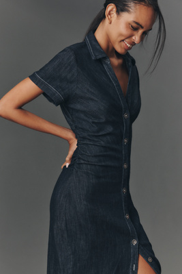 white christmas dresses Pilcro Long-Sleeve Denim Micro Mini Shirt Dress