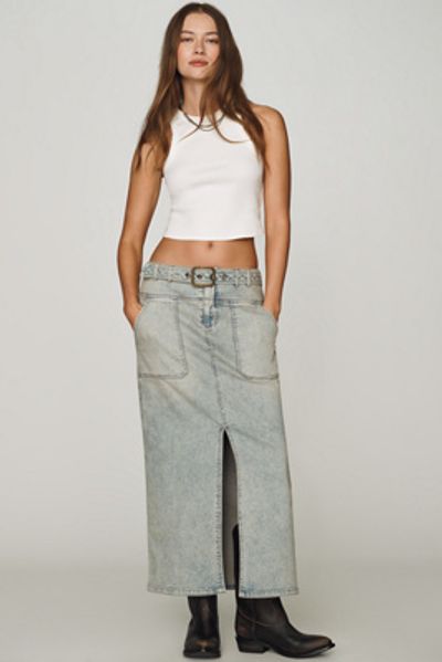 Pilcro Slouchy Denim Column Skirt