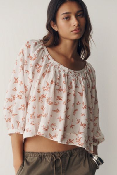Pilcro Smocked Babydoll Top