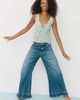 Pilcro Solene High-Rise Wide-Leg Ruffle Flare Jeans - 1