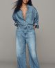 Pilcro Solene High-Rise Wide-Leg Ruffle Flare Jeans - 6