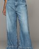 Pilcro Solene High-Rise Wide-Leg Ruffle Flare Jeans - 7
