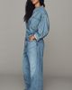 Pilcro Solene High-Rise Wide-Leg Ruffle Flare Jeans - 8