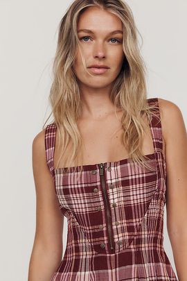 Pilcro Square-Neck Midi Dress