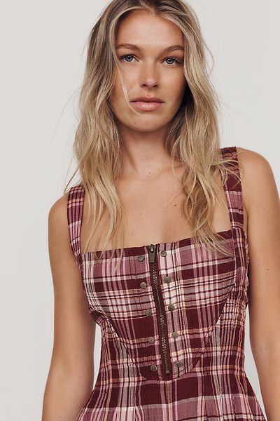 Pilcro Square-Neck Midi Dress