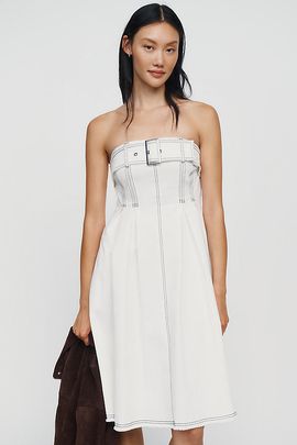Pilcro Strapless Belted Mini Dress