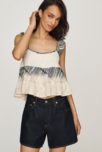 Pilcro Sweater Knit & Woven Tank Top