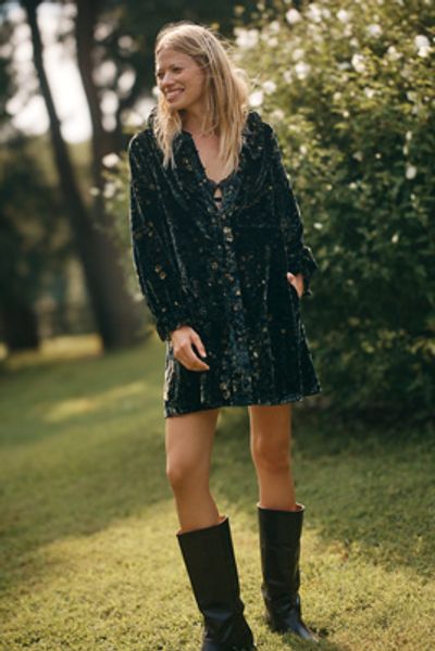 pilcro long sleeve mock neck swing mini dress Pilcro Long-Sleeve Mock-Neck Swing Mini Dress