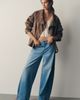 Pilcro Two-Tone High-Rise Wide-Leg Jeans - 1