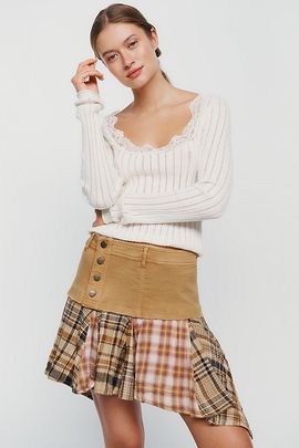 Pilcro Twofer Asymmetrical Mini Skirt