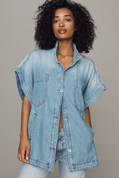 Pilcro Washed Cotton Blend Oversized Cape Jacket