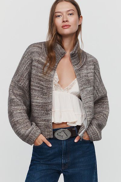 Pilcro Wool Blend Funnel Neck Sweater