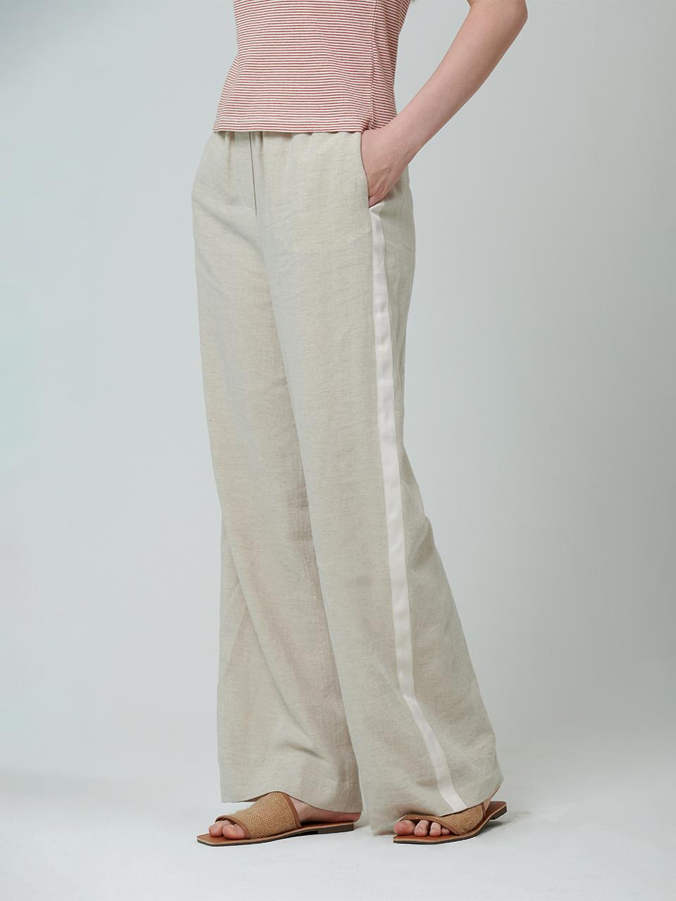 PINBLACK Coloring Tape Straight Pants Beige