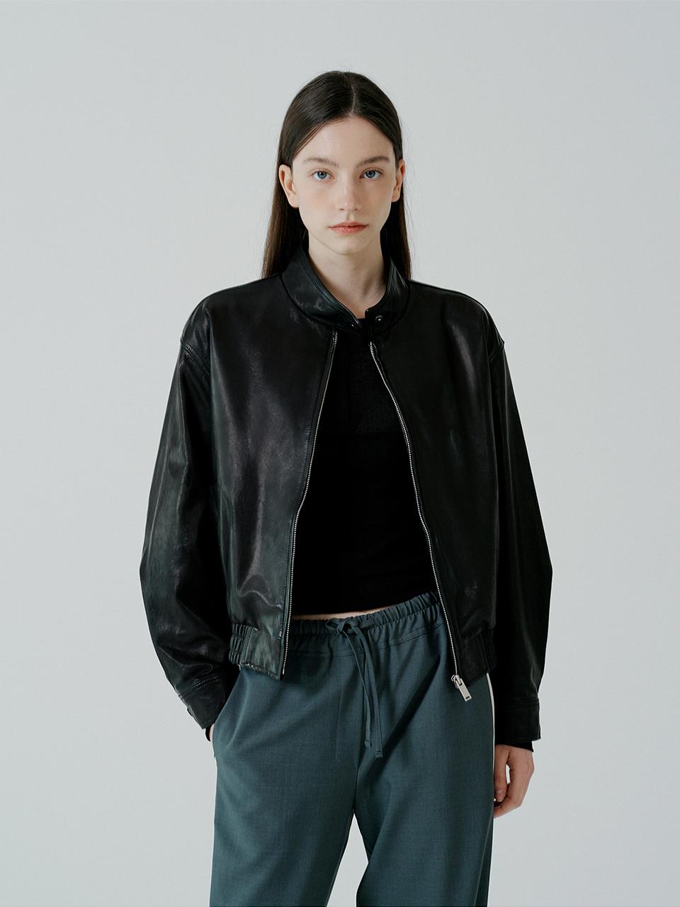 PINBLACK high-neck washed-out veggie Blouson jumper
