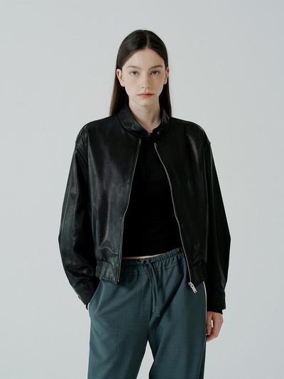 PINBLACK high-neck washed-out veggie Blouson jumper