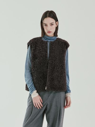 PINBLACK Lacone Teddy Zip-Up Mustang Vest